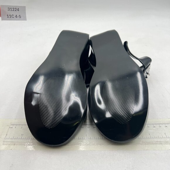 FYS Black Toe Post Slide Sandals Platform Flip Flops Beaded Thong Strap Mules - Picture 7 of 8